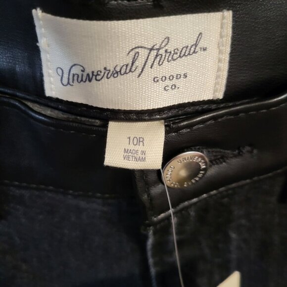 UNIVERSAL THREAD VEGAN LEATHER JEANS SZ 10 NEW - Picture 4 of 8